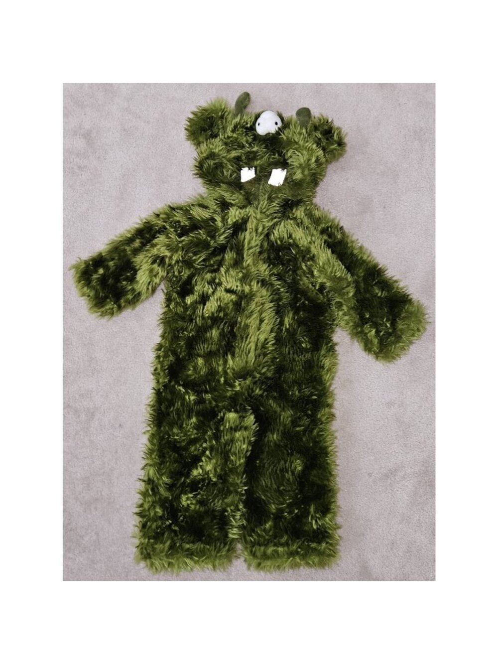 Old Navy Green Furry Monster Alien Hooded Halloween Costume Baby 12-18 Months